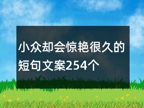 小眾卻會驚艷很久的短句文案254個