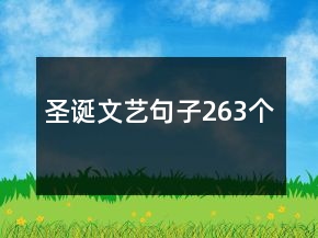 圣誕文藝句子263個(gè)