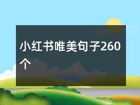 小紅書唯美句子260個(gè)