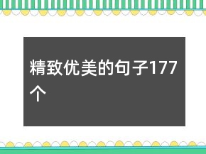 精致優(yōu)美的句子177個(gè)