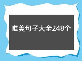 唯美句子大全248個(gè)