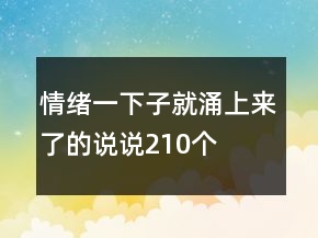 情緒一下子就涌上來了的說說210個(gè)