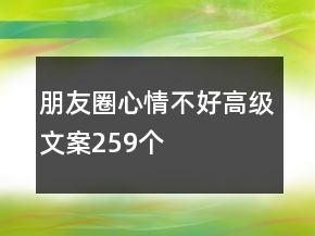 朋友圈心情不好高級文案259個