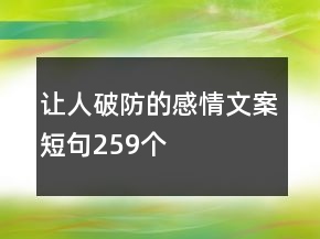 讓人破防的感情文案短句259個