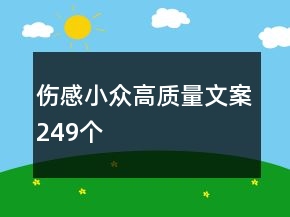 傷感小眾高質(zhì)量文案249個(gè)