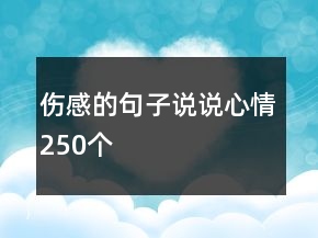 傷感的句子說(shuō)說(shuō)心情250個(gè)