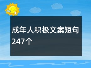 成年人積極文案短句247個
