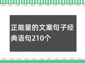 正能量的文案句子經(jīng)典語句210個(gè)