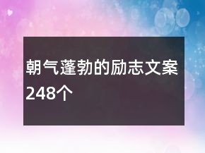 朝氣蓬勃的勵(lì)志文案248個(gè)