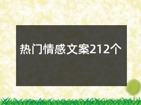 熱門情感文案212個
