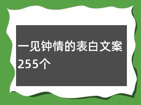 一見鐘情的表白文案255個(gè)