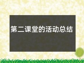 第二課堂的活動總結(jié)