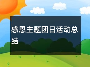 感恩主題團(tuán)日活動總結(jié)
