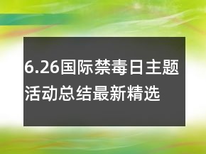 6.26國際禁毒日主題活動總結(jié)最新精選