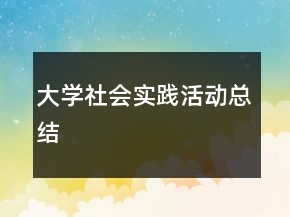 大學社會實踐活動總結(jié)