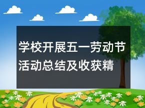 學(xué)校開展五一勞動(dòng)節(jié)活動(dòng)總結(jié)及收獲精選