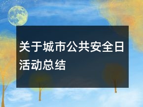 關(guān)于城市公共安全日活動(dòng)總結(jié)