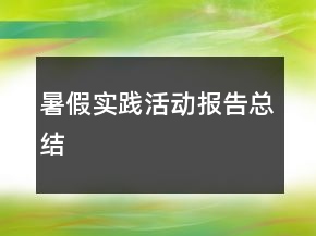 暑假實(shí)踐活動(dòng)報(bào)告總結(jié)