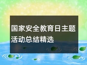 國家安全教育日主題活動(dòng)總結(jié)精選