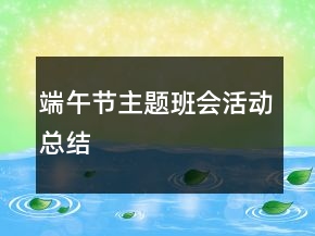 端午節(jié)主題班會(huì)活動(dòng)總結(jié)