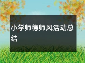 小學(xué)師德師風(fēng)活動(dòng)總結(jié)