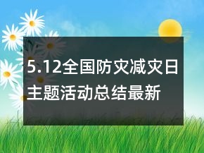 5.12全國(guó)防災(zāi)減災(zāi)日主題活動(dòng)總結(jié)最新范文精選