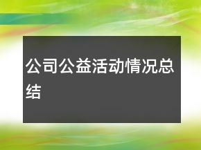 公司公益活動(dòng)情況總結(jié)
