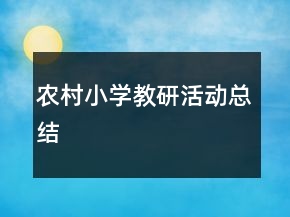 農(nóng)村小學(xué)教研活動(dòng)總結(jié)