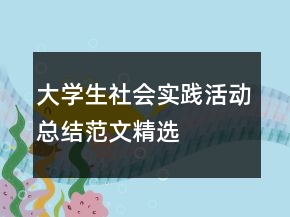 大學(xué)生社會實踐活動總結(jié)范文精選