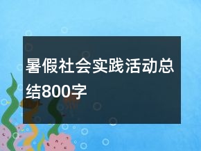 暑假社會實踐活動總結800字