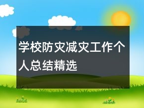 學(xué)校防災(zāi)減災(zāi)工作個人總結(jié)精選