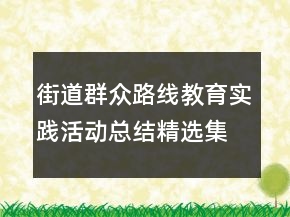 街道群眾路線教育實踐活動總結(jié)精選集錦