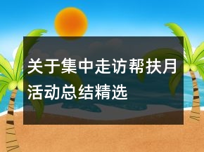 關于集中走訪幫扶月活動總結精選
