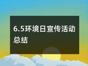 6.5環(huán)境日宣傳活動總結