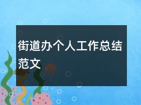 街道辦個(gè)人工作總結(jié)范文