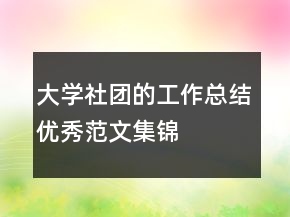 大學(xué)社團(tuán)的工作總結(jié)優(yōu)秀范文集錦