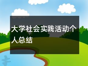 大學社會實踐活動個人總結(jié)