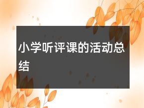 小學聽評課的活動總結