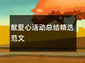 獻(xiàn)愛(ài)心活動(dòng)總結(jié)精選范文