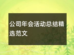 公司年會活動總結(jié)精選范文