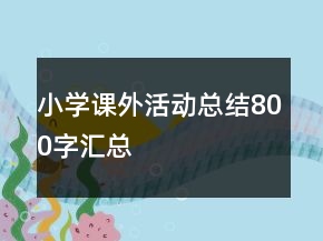 小學(xué)課外活動(dòng)總結(jié)800字匯總
