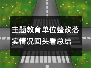 主題教育單位整改落實情況回頭看總結(jié)匯報范文