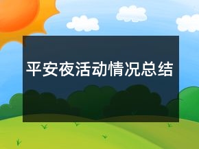 平安夜活動(dòng)情況總結(jié)