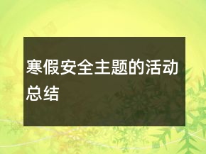 寒假安全主題的活動(dòng)總結(jié)
