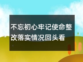 不忘初心牢記使命整改落實情況回頭看總結(jié)匯報精選