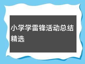 小學(xué)學(xué)雷鋒活動總結(jié)精選
