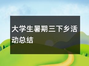 大學(xué)生暑期三下鄉(xiāng)活動(dòng)總結(jié)