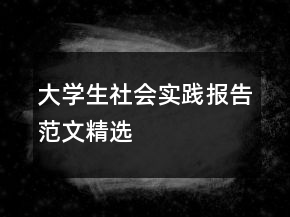 大學生社會實踐報告范文精選