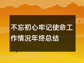 不忘初心牢記使命工作情況年終總結(jié)