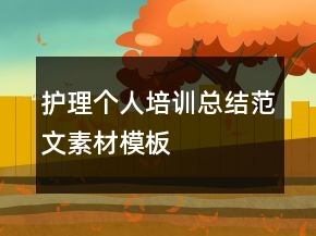 護(hù)理個(gè)人培訓(xùn)總結(jié)范文素材模板
